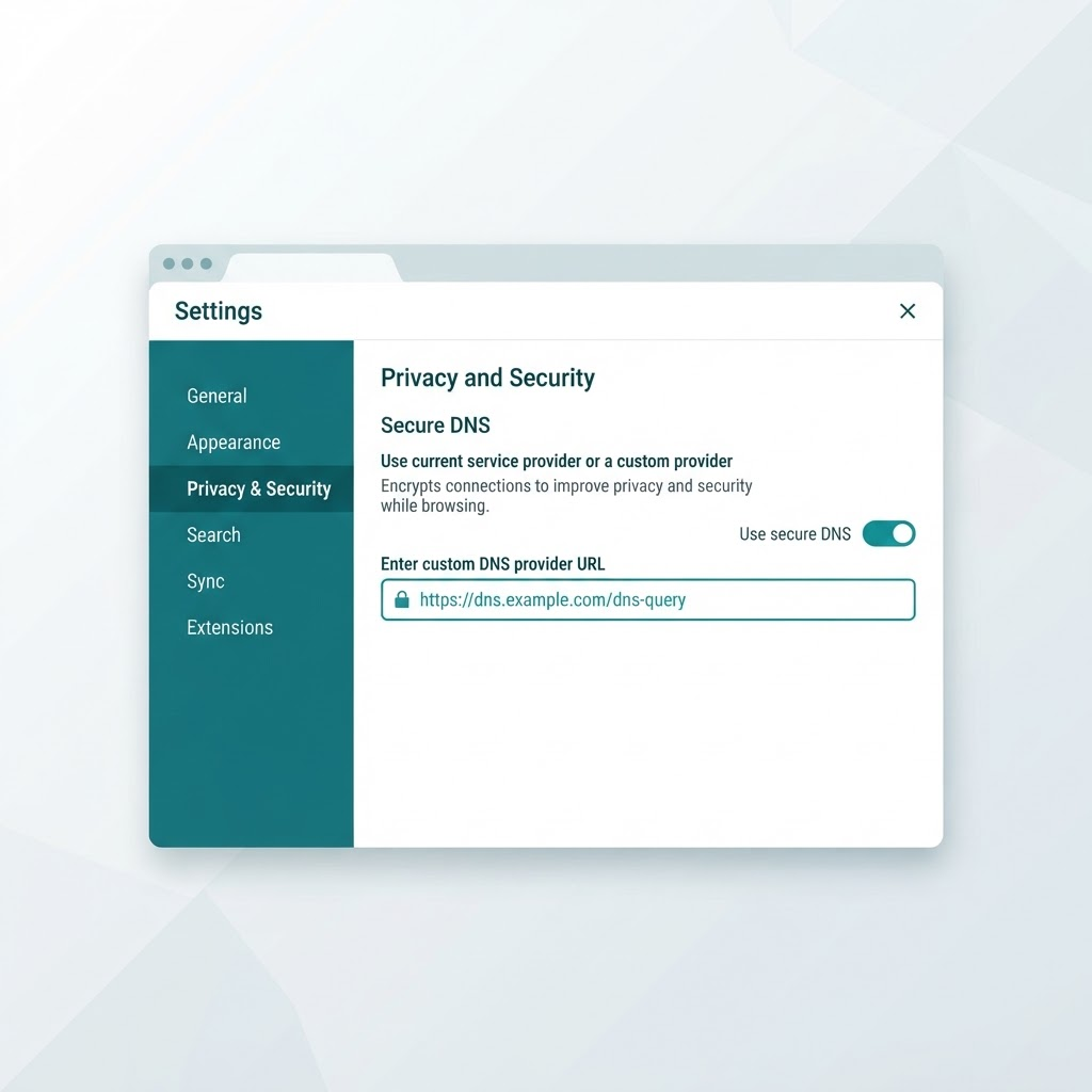 Minh họa thiết lập DNS bảo mật trên Yandex Browser